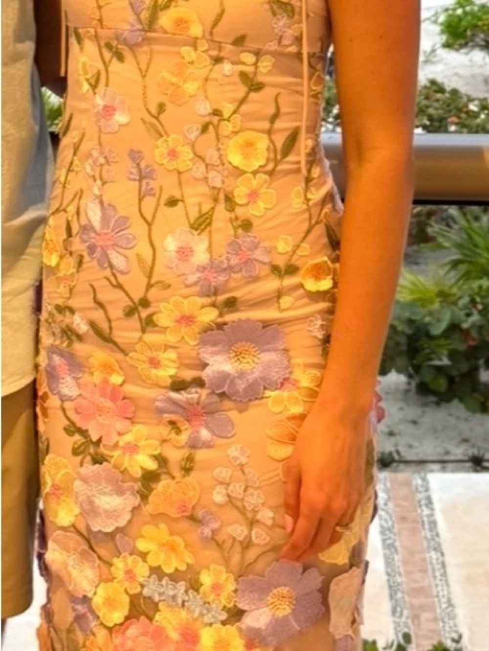 Hello Molly Blush Pink Midi Dress with Pastel Floral Embroidery - Picture 5 of 5